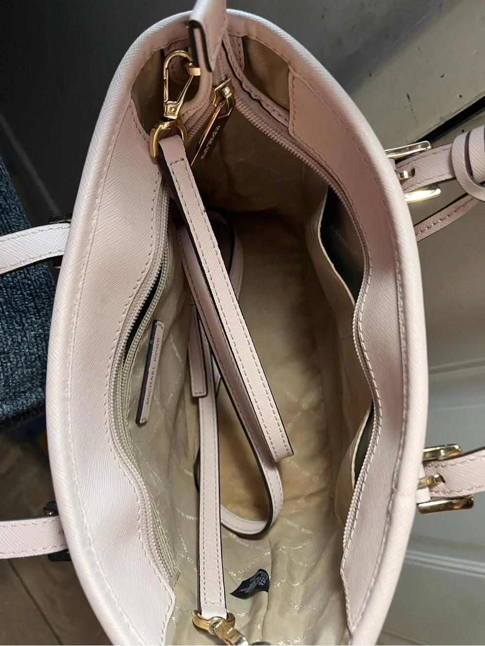 Michael Kors Light Pink Tote with Gold Hardware